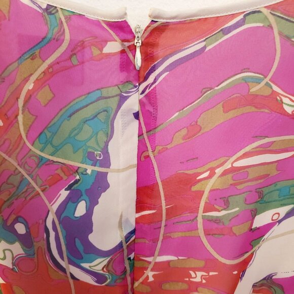 ECI  Beaded and Embroidered Colorful Cocktail Short Sleeve Dress Size 14 EUC - Picture 8 of 10